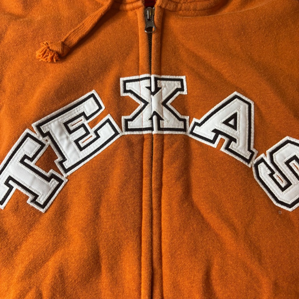 Texas Longhorns Orange Full Zip Hoodie Sweatshirt Mens XL University of Texas - Picture 7 of 14
